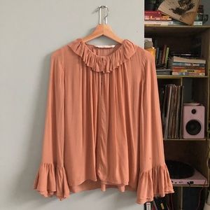Pastel Pink Ruffled Blouse